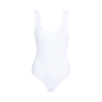 Ribbed Scoop Tank Bodysuit | White