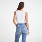 Ribbed Crewneck Tank Bodysuit | White