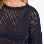 Open Knit Sweater | Navy