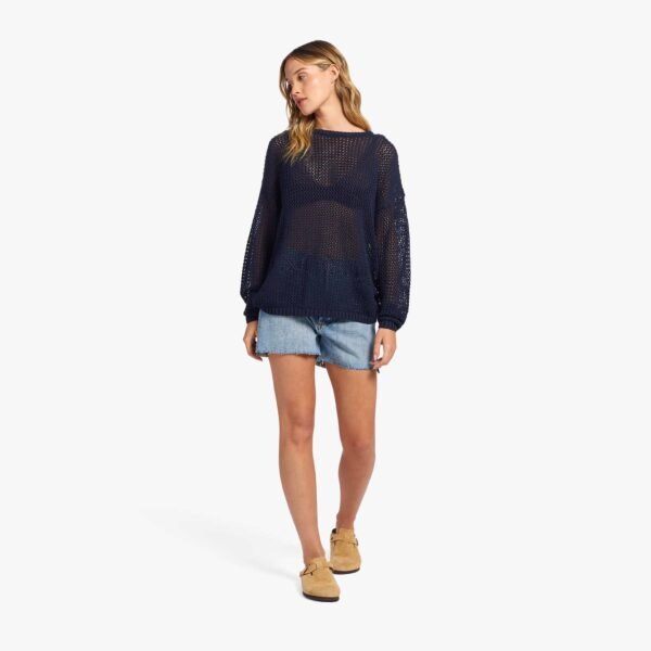 Open Knit Sweater | Navy