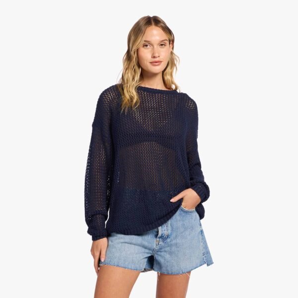 Open Knit Sweater | Navy