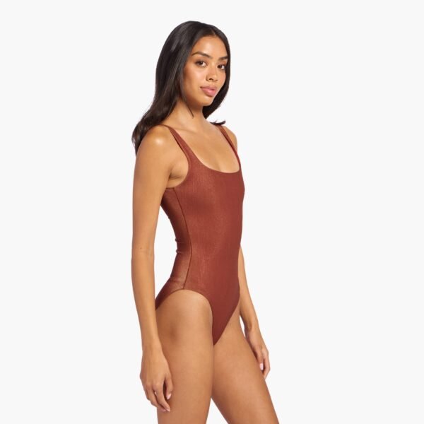 Shimmer Square Neck One Piece | Scarlet