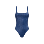 Shimmer Square Neck One Piece | Navy