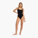 Square Neck One Piece | Black