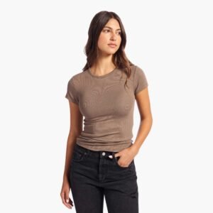 Slinky Rib Tee | Mocha