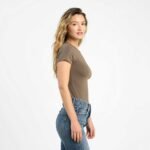 SwiftStretch Seamed Tee | Mocha