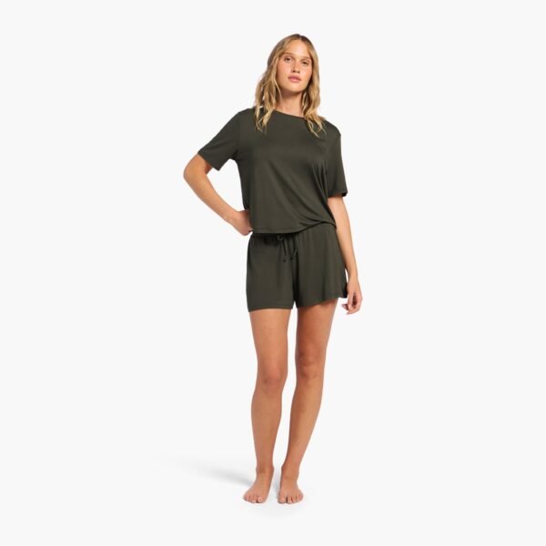 Pajama Short Set | Darkest Olive