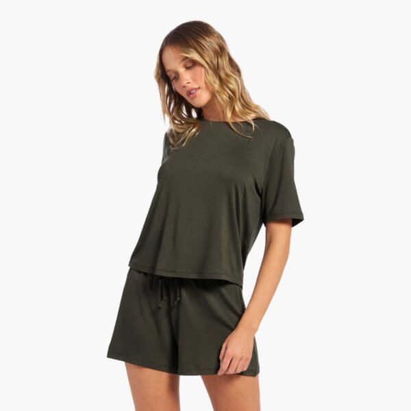 Pajama Short Set | Darkest Olive