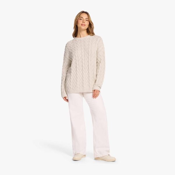 Lightweight Cable Sweater | Bone