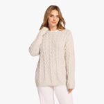 Lightweight Cable Sweater | Bone
