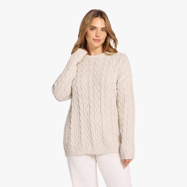 Lightweight Cable Sweater | Bone