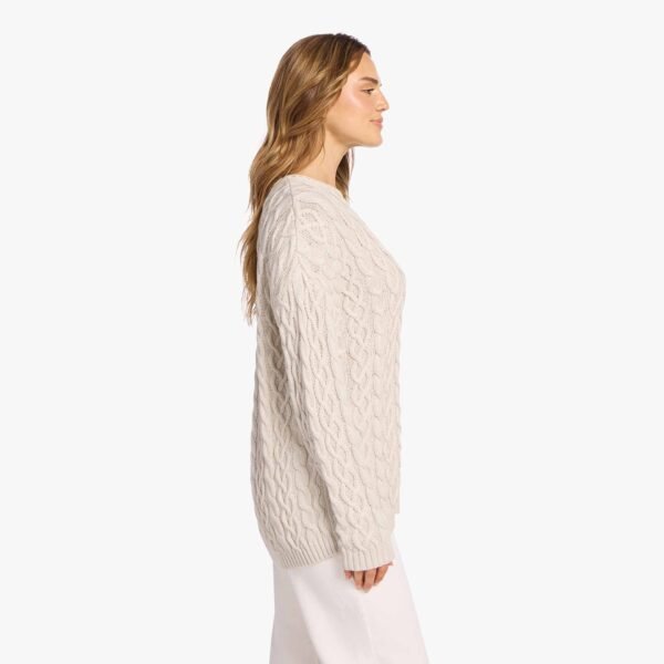 Lightweight Cable Sweater | Bone