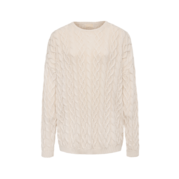 Lightweight Cable Sweater | Bone