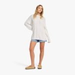 Lightweight Cable Sweater | White