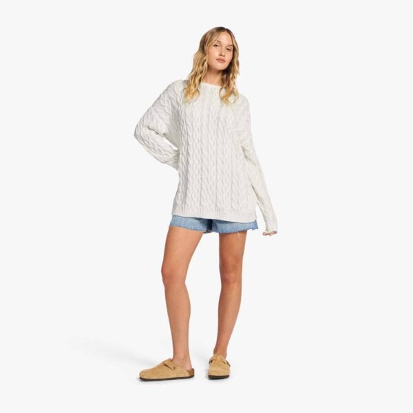 Lightweight Cable Sweater | White