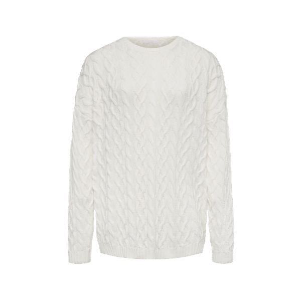 Lightweight Cable Sweater | White