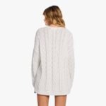 Lightweight Cable Sweater | White